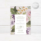 Pastel Flower Foil Invitation - goprintplus