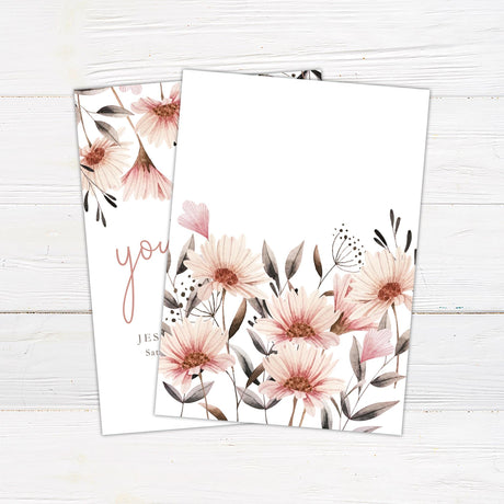 Peach Daisy Invitations - goprintplus