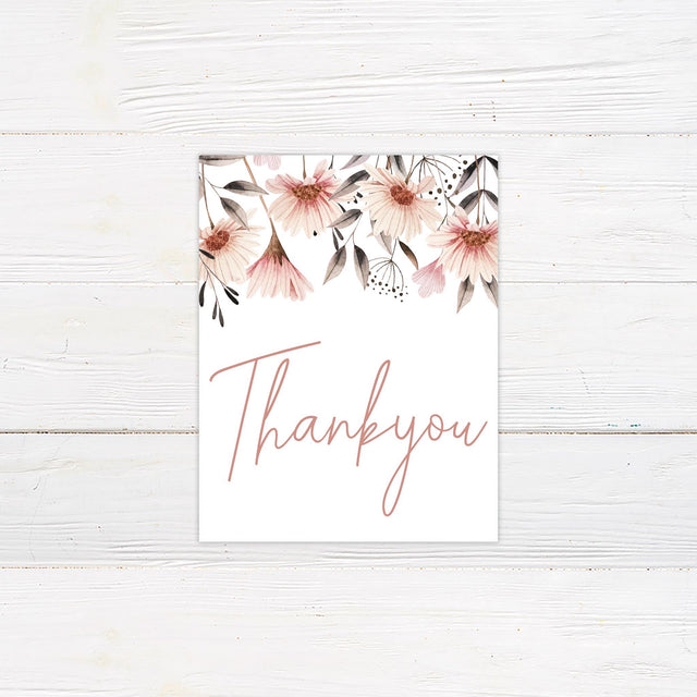 Peach Daisy Thank You Card - goprintplus