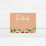 Peach Floral Invitation - goprintplus