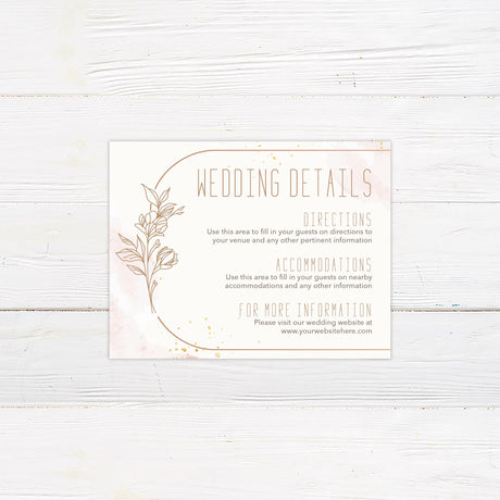 Peach Floral Lineart Invitation - goprintplus