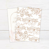 Peach Floral Lineart Invitation - goprintplus