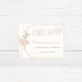 Peach Floral Lineart Invitation - goprintplus