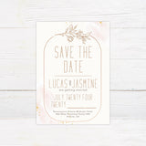 Peach Floral Lineart Invitation - goprintplus