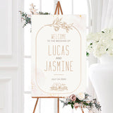 Peach Floral Lineart Invitation - goprintplus