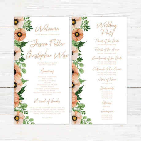 Peach Floral Invitation - goprintplus