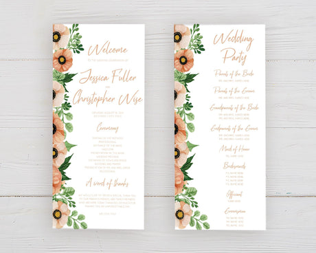 Peach Floral Program - goprintplus