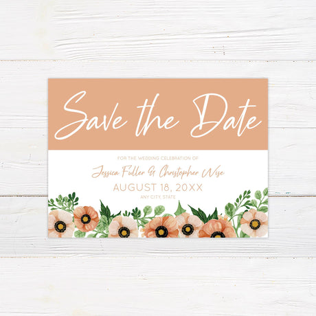 Peach Floral Invitation - goprintplus