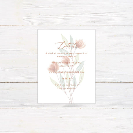 Peach Minimalist Floral Details Card - goprintplus