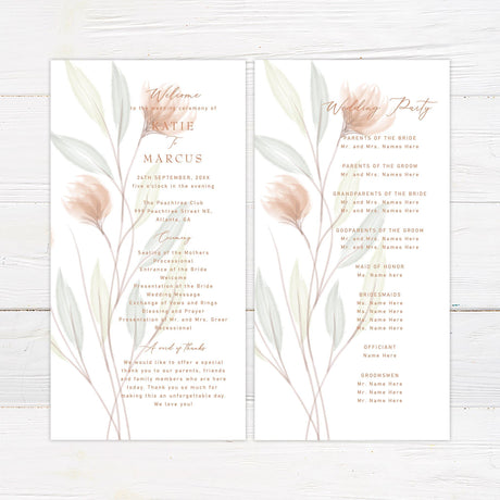 Peach Minimalist Floral Invitation - goprintplus