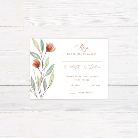 Peach Minimalist Floral Invitation - goprintplus