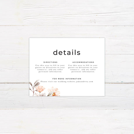 Peach Watercolor Flower Invitations - goprintplus