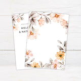 Peach Watercolor Flower Invitations - goprintplus