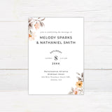 Peach Watercolor Flower Invitations - goprintplus