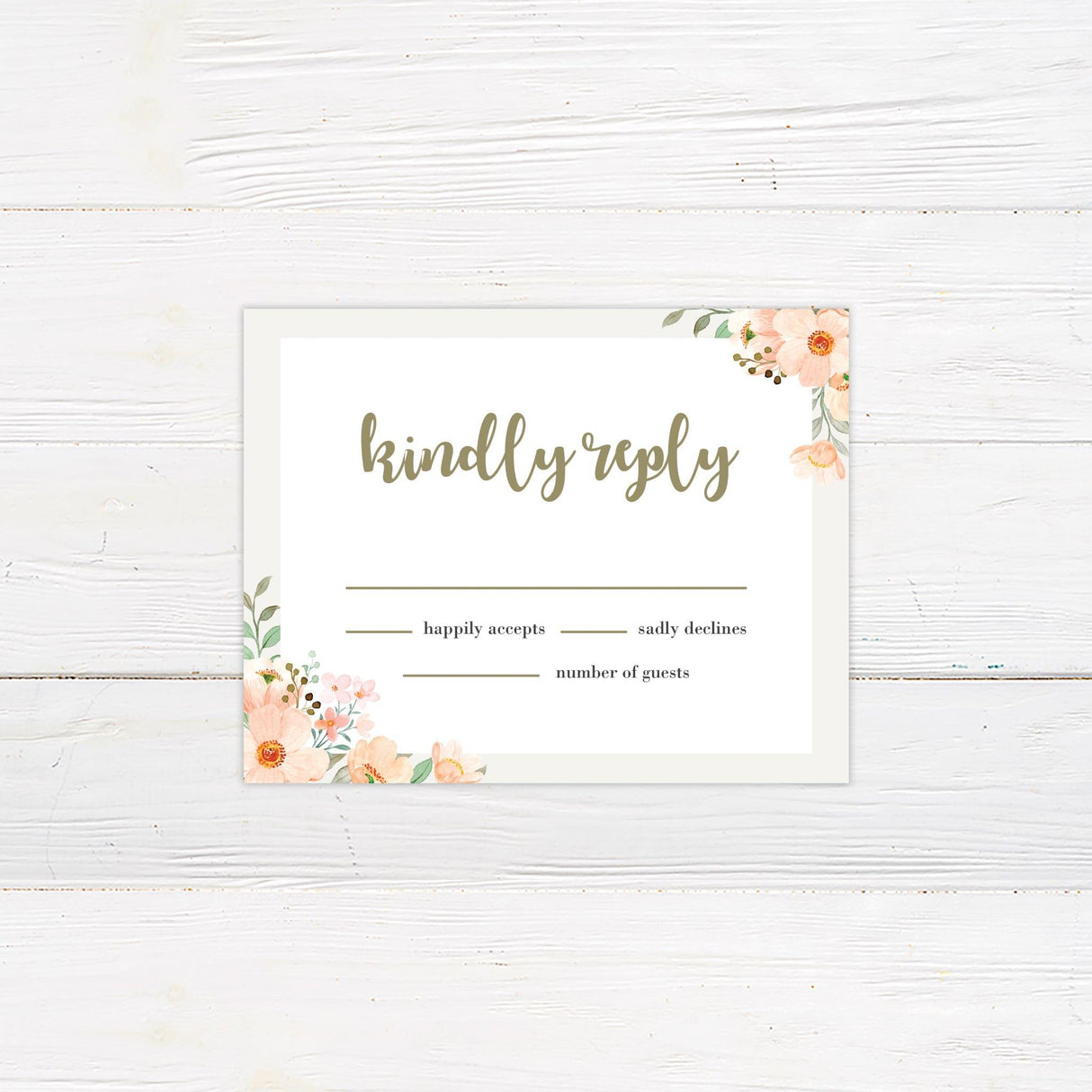 Peach Wildflower Invitations - goprintplus