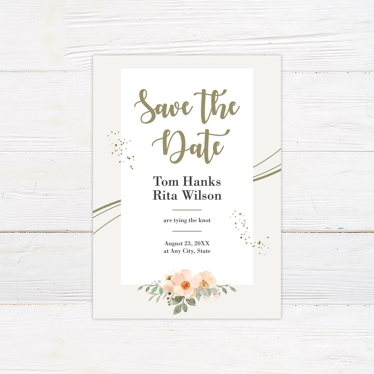 Peach Wildflower Invitations - goprintplus