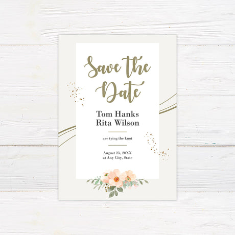 Peach Wildflower Invitations - goprintplus