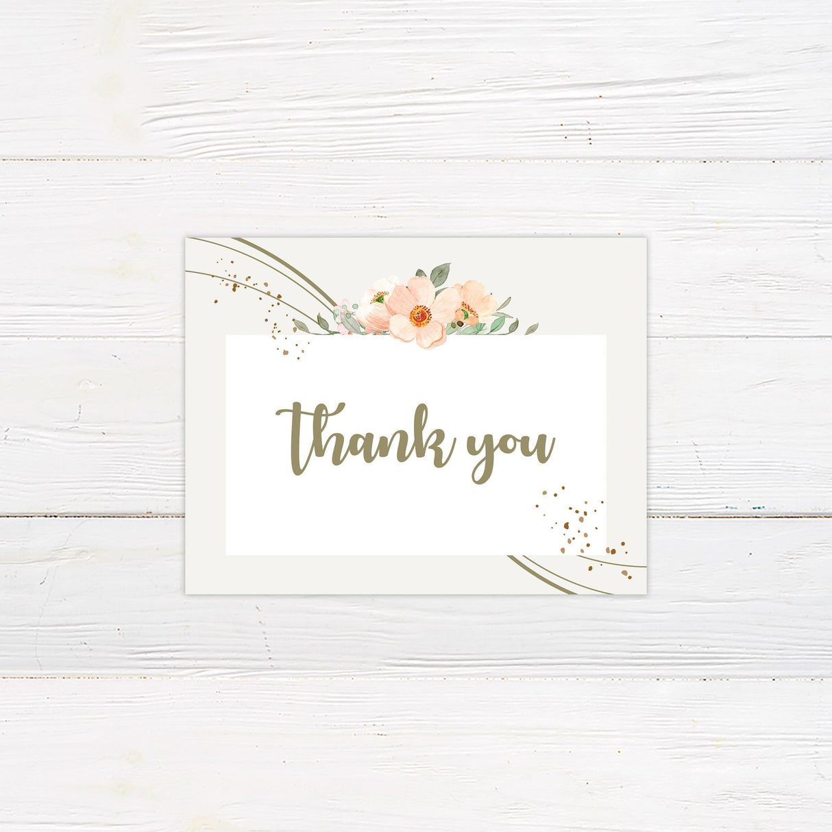 Peach Wildflower Thank You Cards - goprintplus