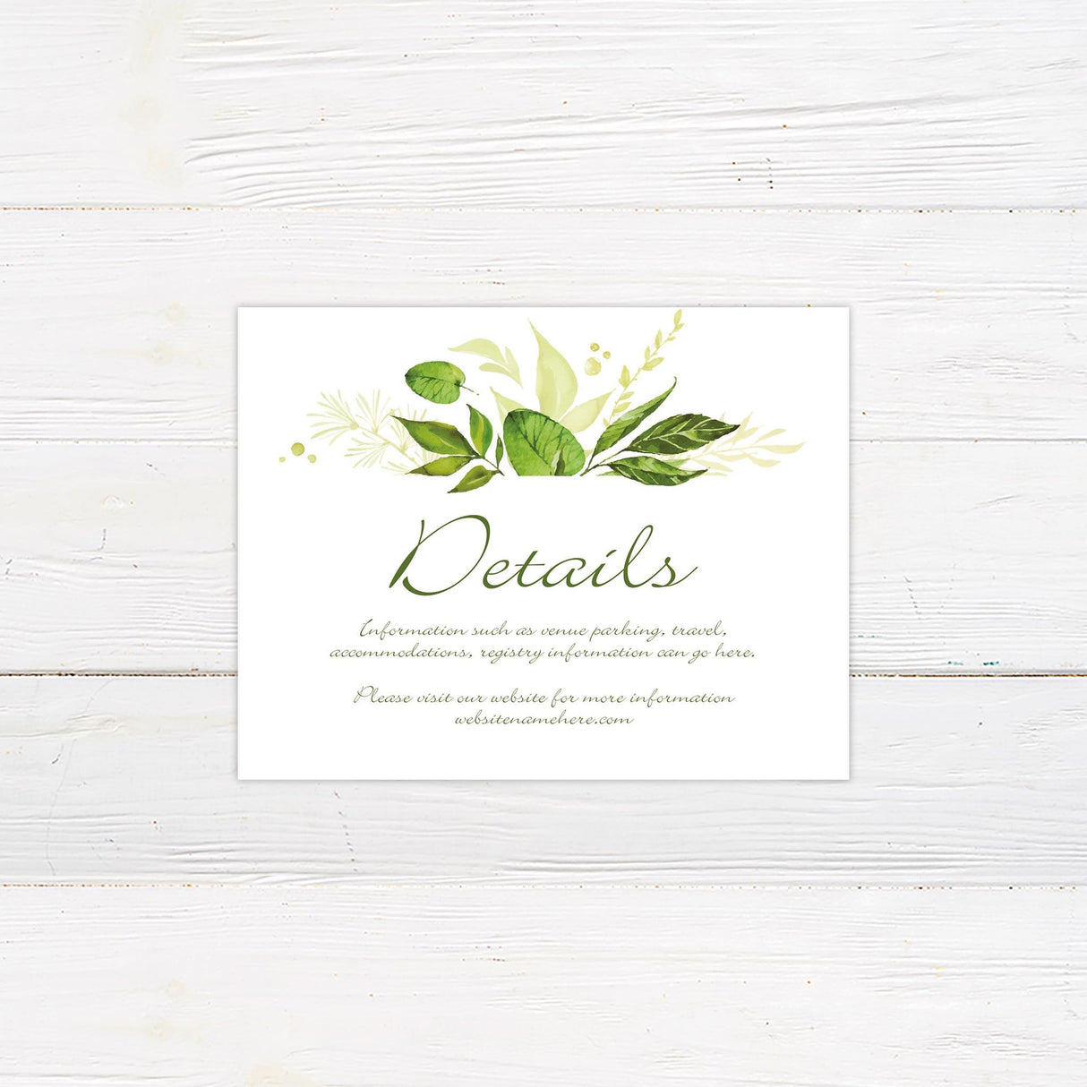 Peering Greenery Details Cards - goprintplus