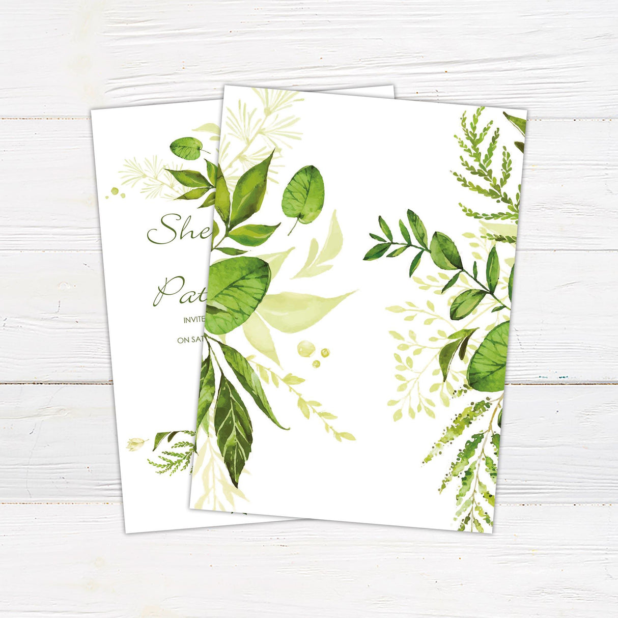 Peering Greenery Invitations - goprintplus