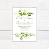 Peering Greenery Invitations - goprintplus