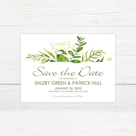 Peering Greenery Invitations - goprintplus