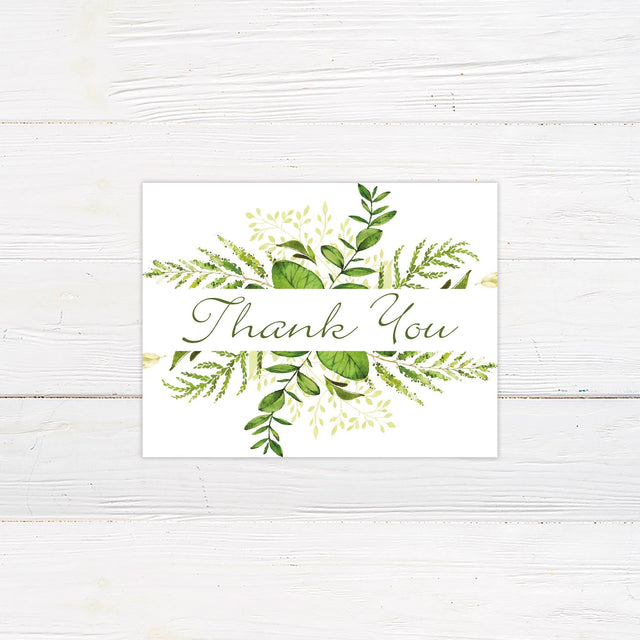 Peering Greenery Thank You Card - goprintplus