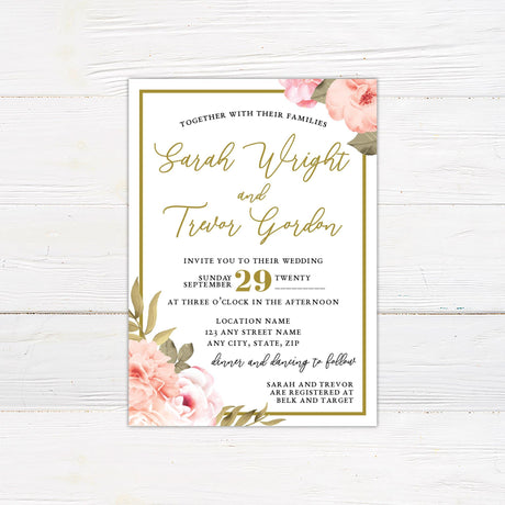 Peony Dream Invitations - goprintplus