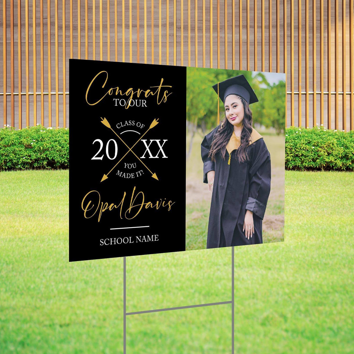 Crossed Arrows Split Design Graduation Yard Sign – Go Print Plus