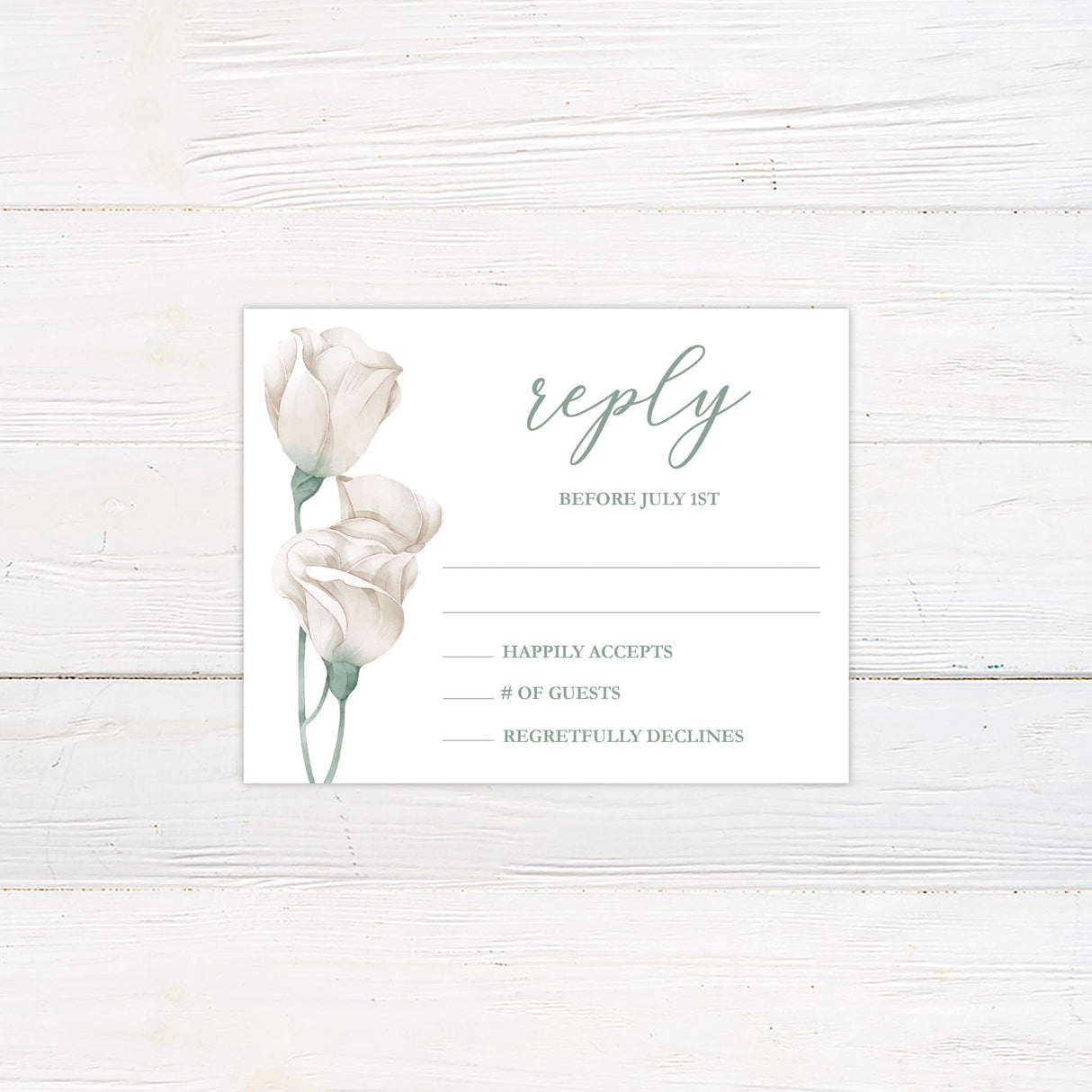 Picked White Roses Invitations - goprintplus