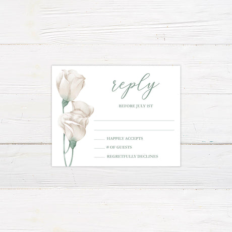 Picked White Roses Invitations - goprintplus