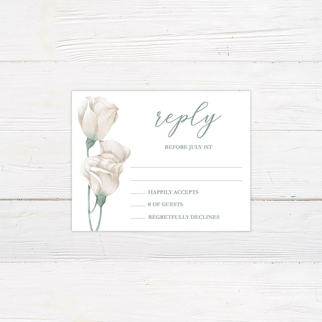 Picked White Roses RSVP - goprintplus