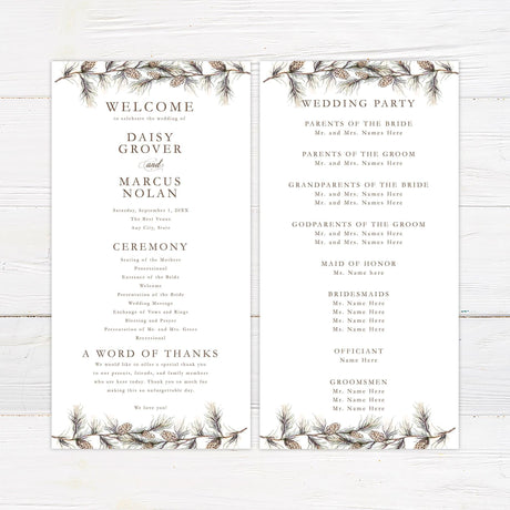 Pine Branch Invitations - goprintplus