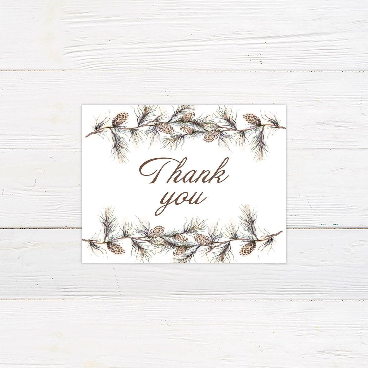 Pine Branch Thank You Card - goprintplus