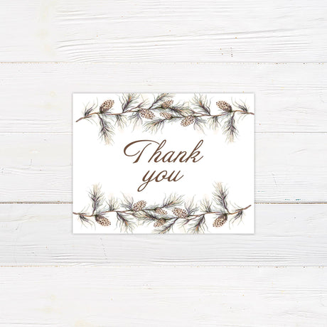 Pine Branch Thank You Card - goprintplus