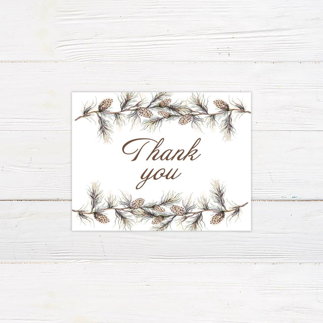 Pine Branch Thank You Card - goprintplus