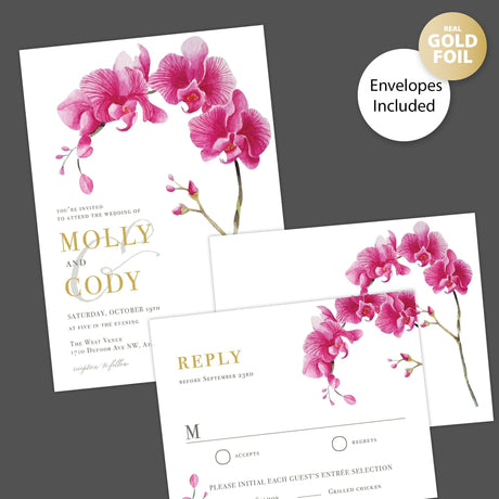 Pink Blossom Foil Invitation - goprintplus