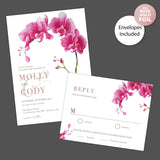 Pink Blossom Foil Invitation - goprintplus