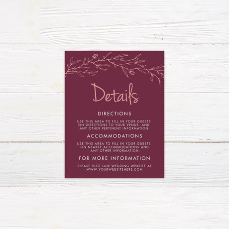 Pink Branch Details Cards - goprintplus