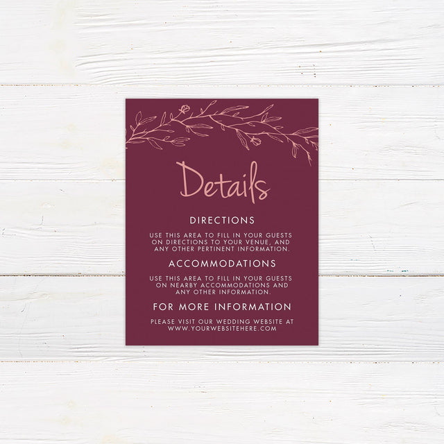 Pink Branch Details Cards - goprintplus