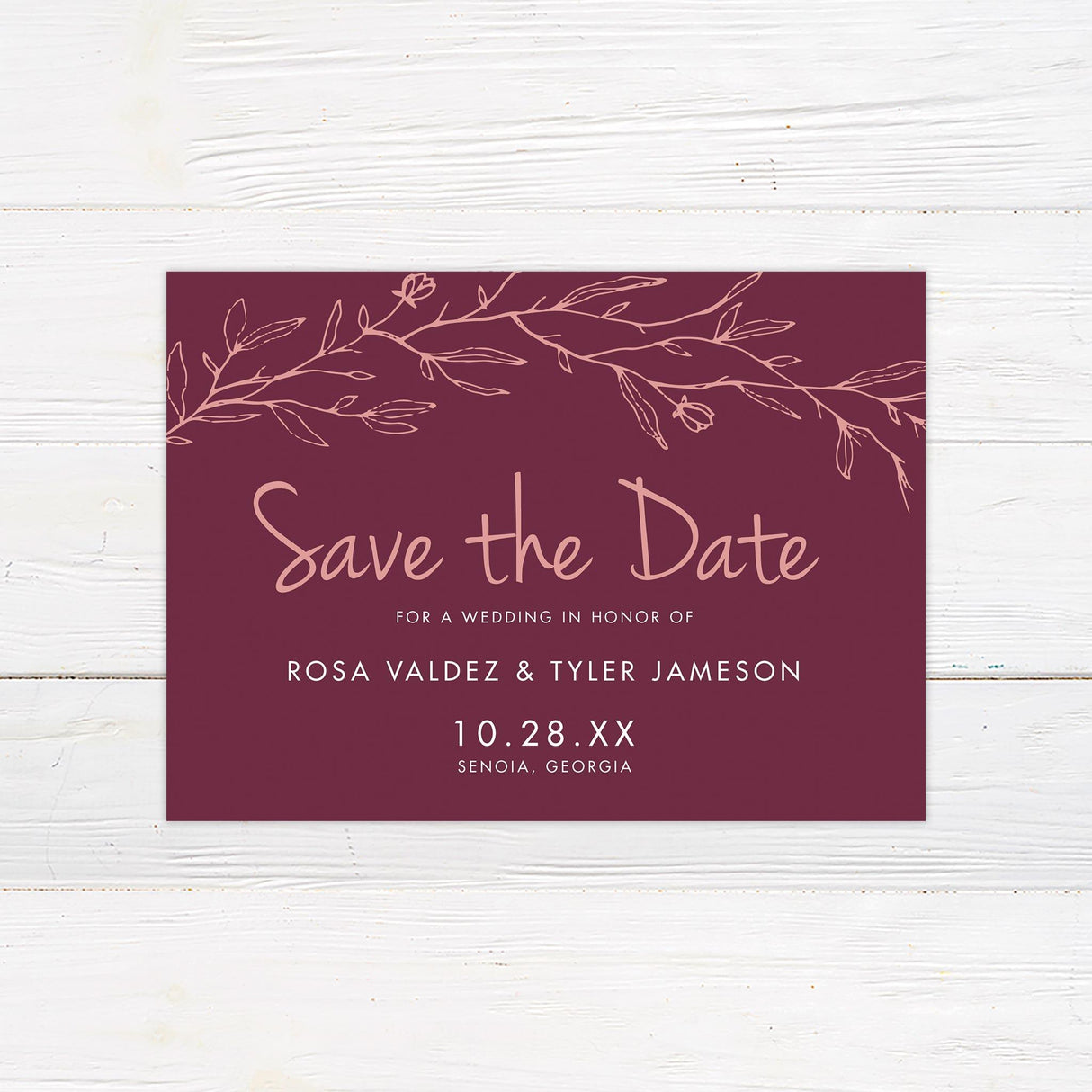 Pink Branch Invitations - goprintplus