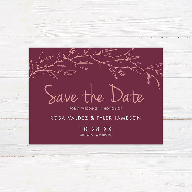 Pink Branch Save The Date - goprintplus