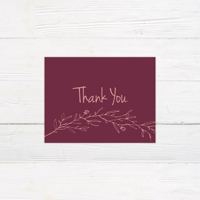 Pink Branch Thank You Card - goprintplus