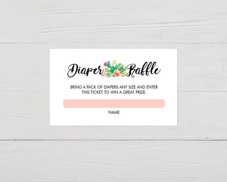 Pink Cacti Diaper Raffle Ticket - goprintplus