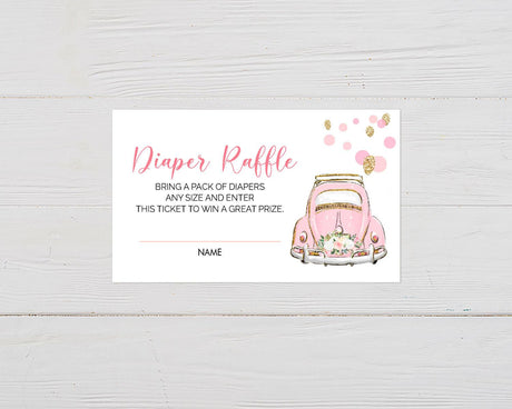 Pink Car Diaper Raffle - goprintplus