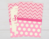 Pink Chevron and Dots Invitation - goprintplus