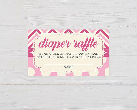 Pink Chevron and Dots Diaper Raffle - goprintplus