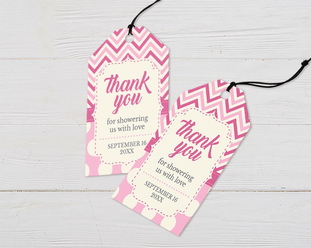 Pink Chevron and Dots Invitation - goprintplus