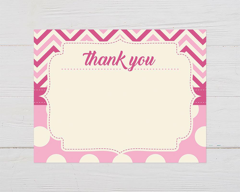 Pink Chevron and Dots Invitation - goprintplus