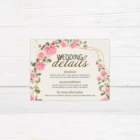 Pink Curved Floral Details Card - goprintplus